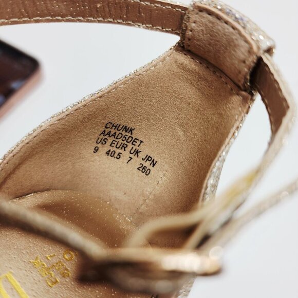 Dream Pairs Womens Glittery Block Heel Ankle Strap Sandals - Size 9 - Picture 12 of 13